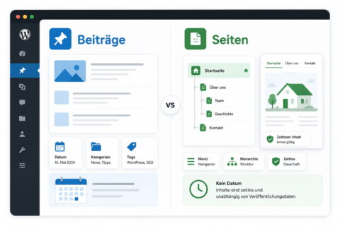Beiträge oder Seiten in WordPress: Der einfache Unterschied 1 Beiträge oder Seiten in WordPress im direkten Vergleich als Beitragsbild